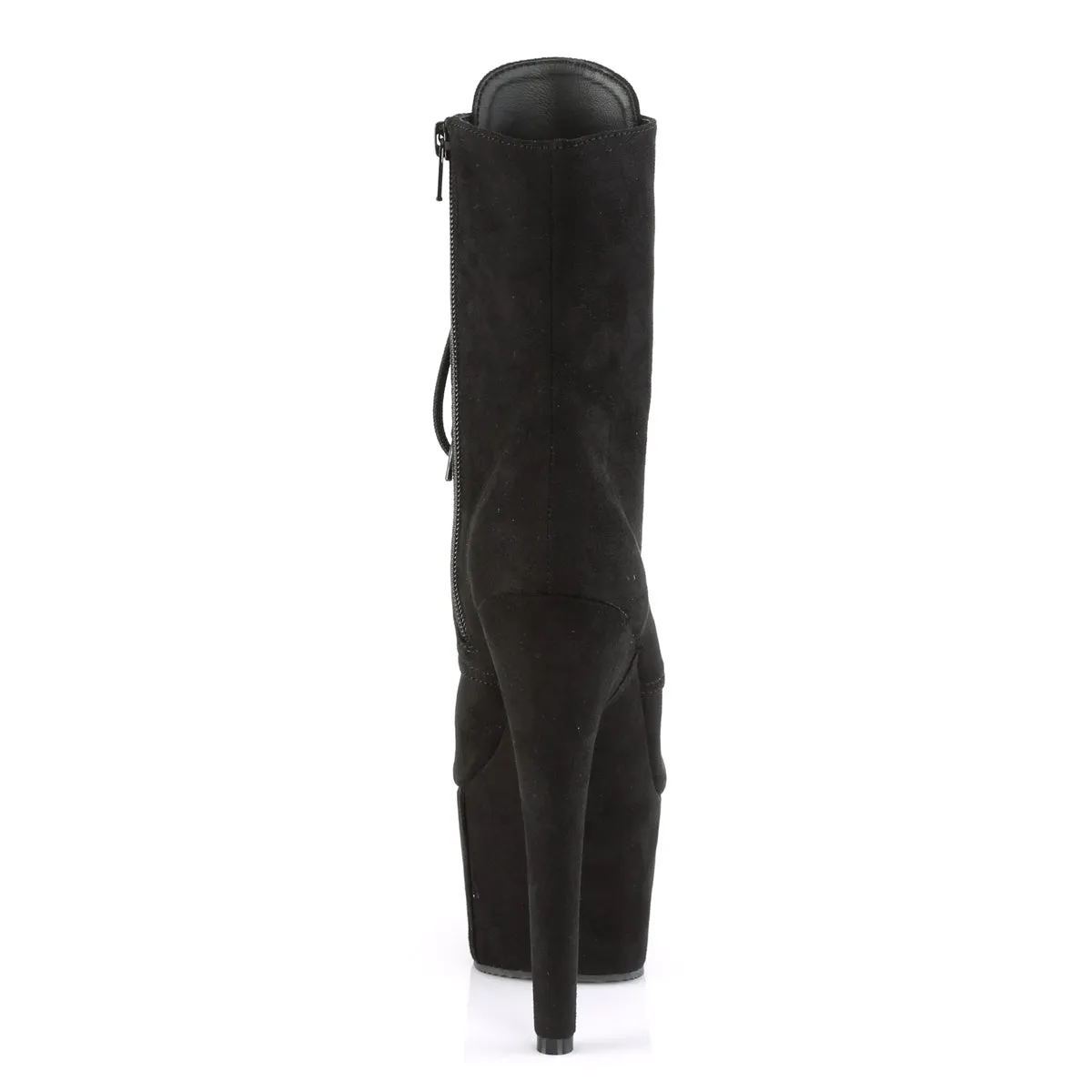 Adore 1020FS Black Vegan Suede 7" Heel Platform Ankle Boots