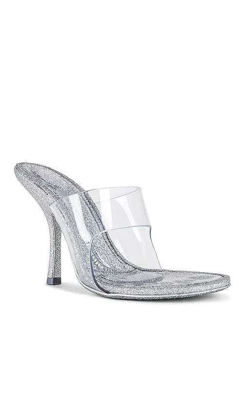 Alexander Wang Nudie 105 Glitter Sandal in Metallic Silver