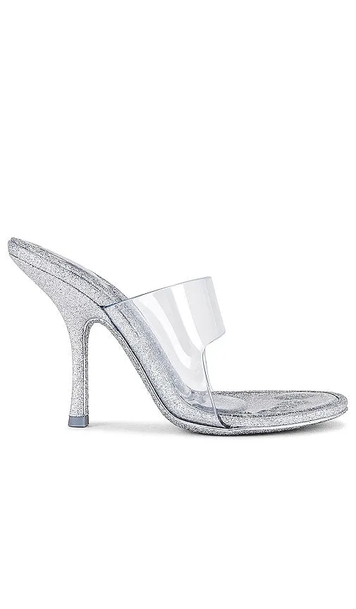 Alexander Wang Nudie 105 Glitter Sandal in Metallic Silver