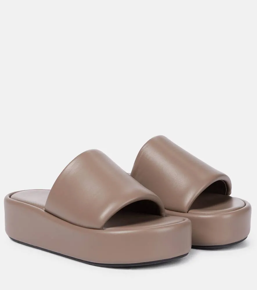 Balenciaga Rise leather platform slides