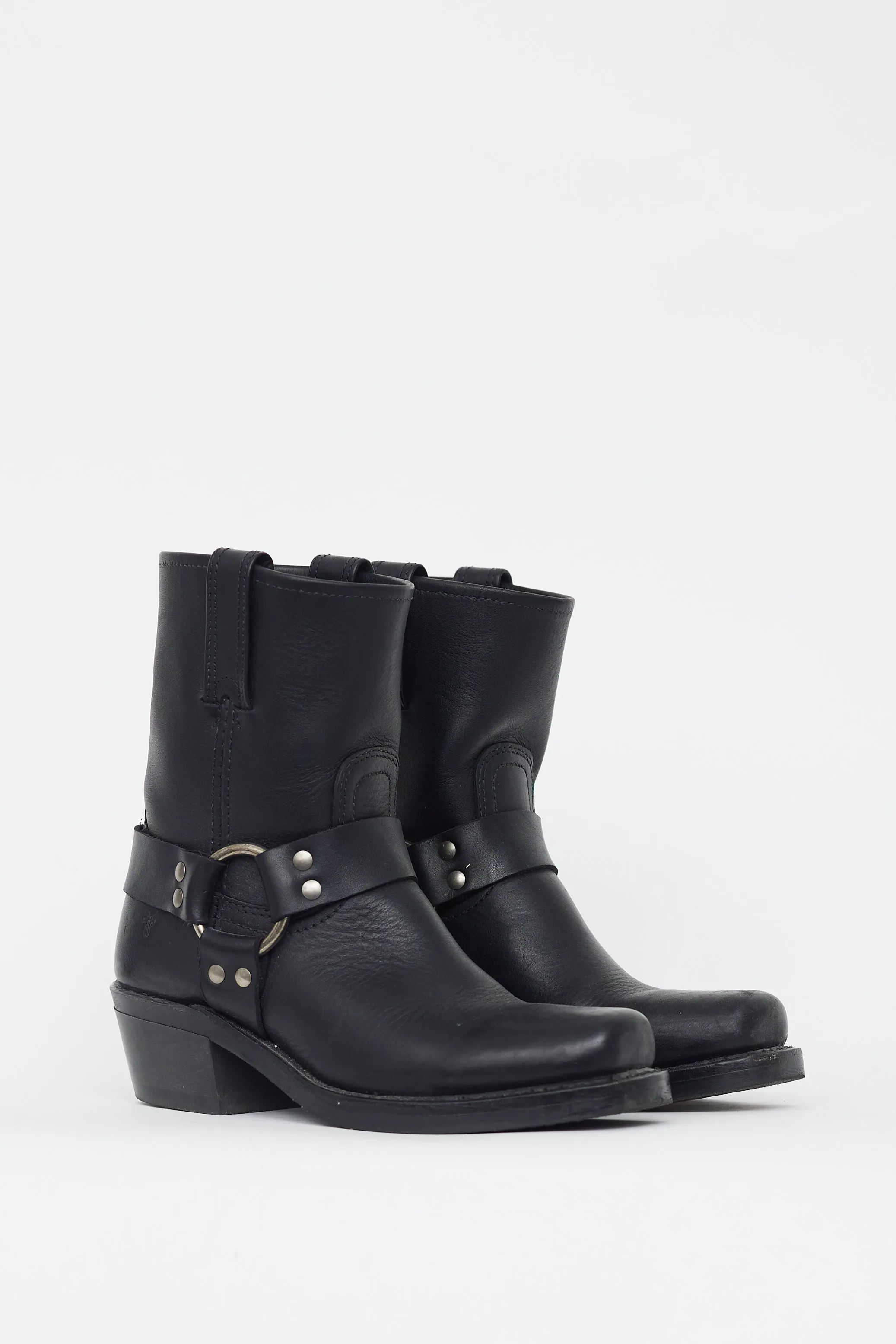 Black 8R Leather Harness Boot