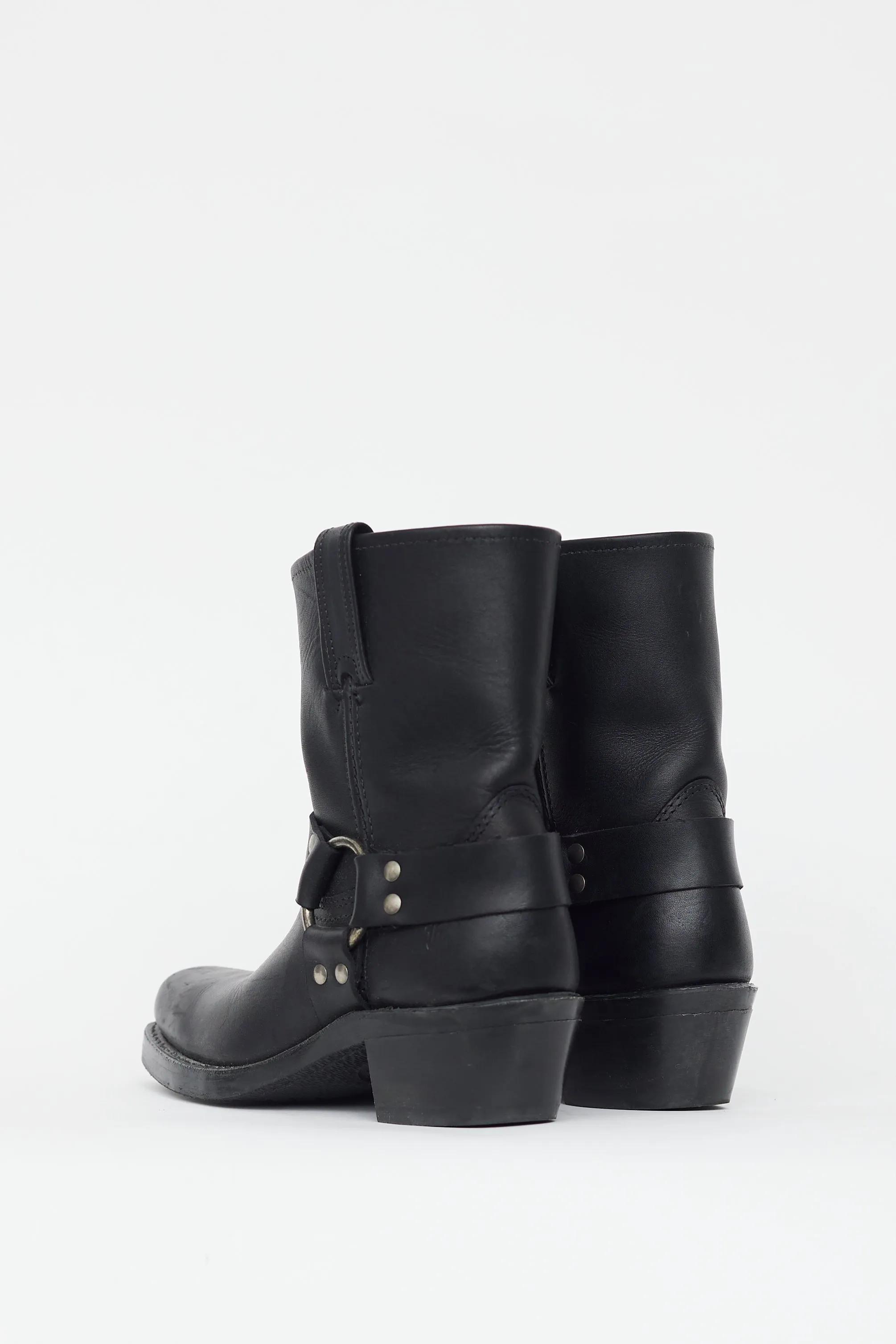 Black 8R Leather Harness Boot