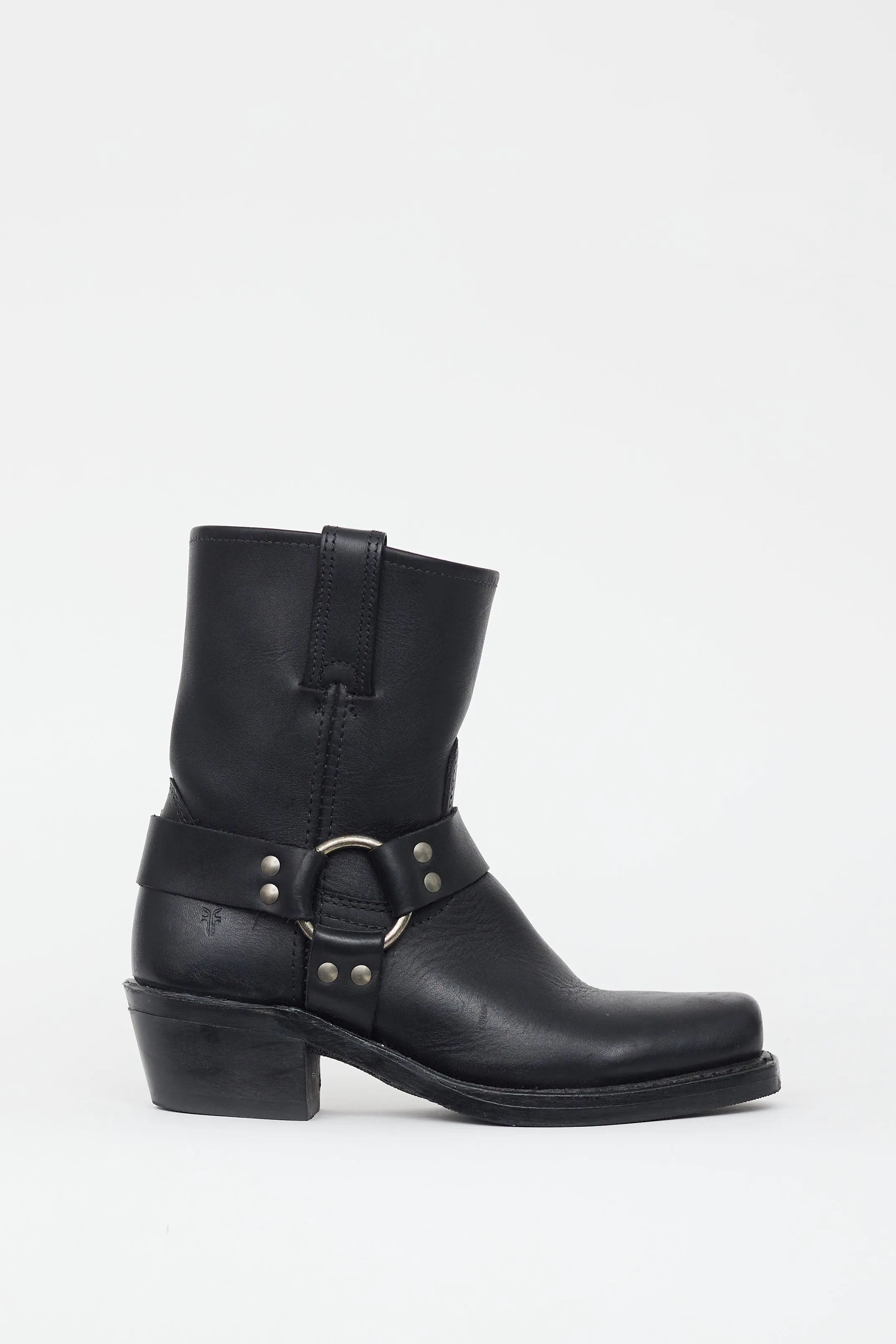 Black 8R Leather Harness Boot