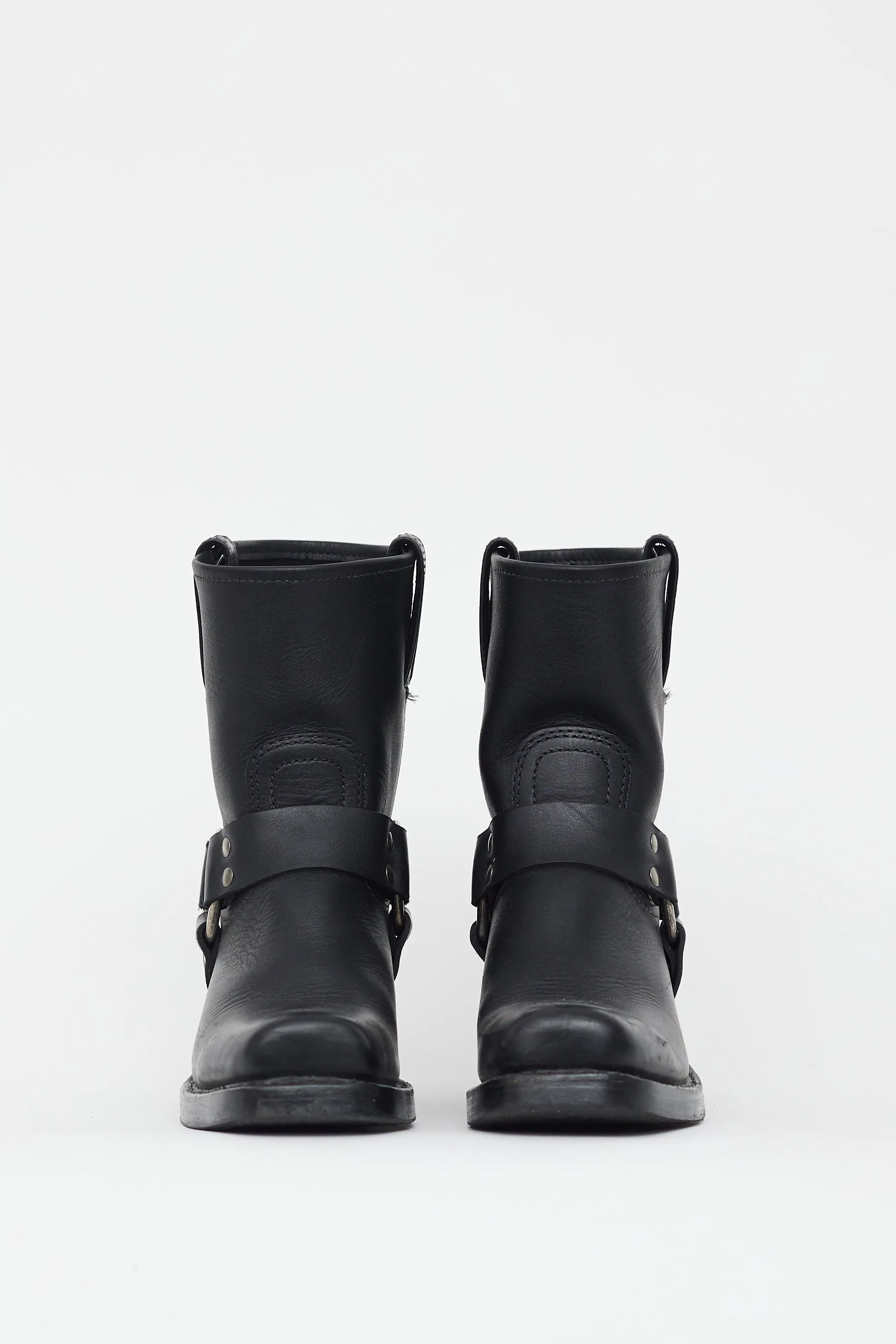 Black 8R Leather Harness Boot