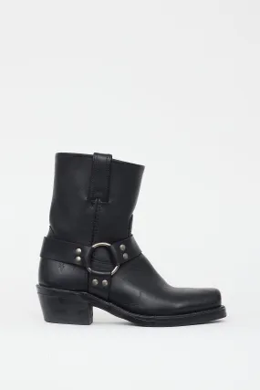 Black 8R Leather Harness Boot