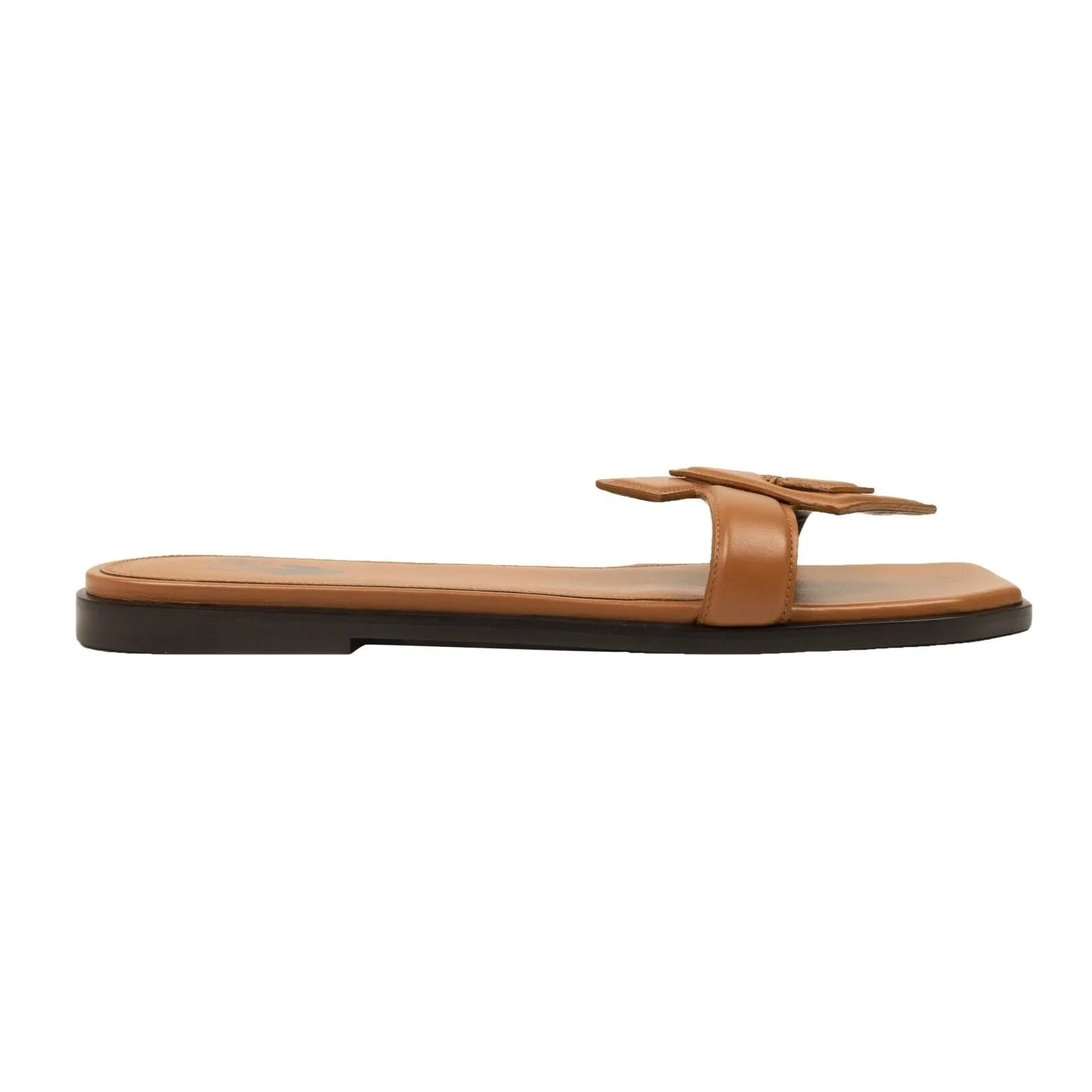 Brown Leather Arrow Flat Sandals