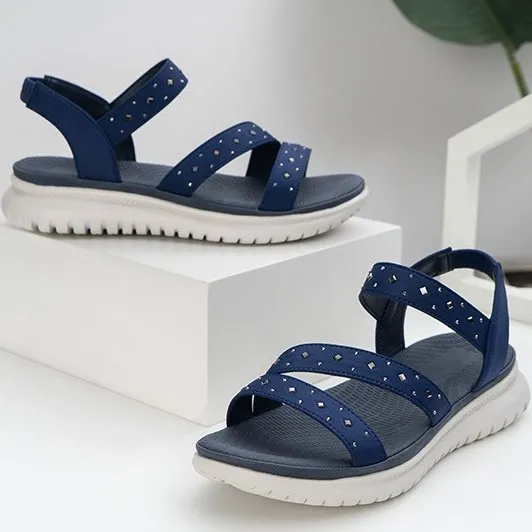 Cuzcare Women Bling Orthopedic Sandals Low Heel Glamorous Beach Summer