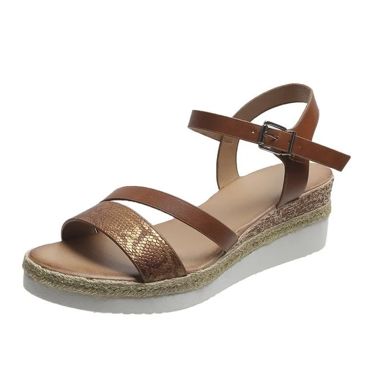 Cuzcare Women Orthopedic Sandals Comfy Anti-slip Soles Buckle Strap