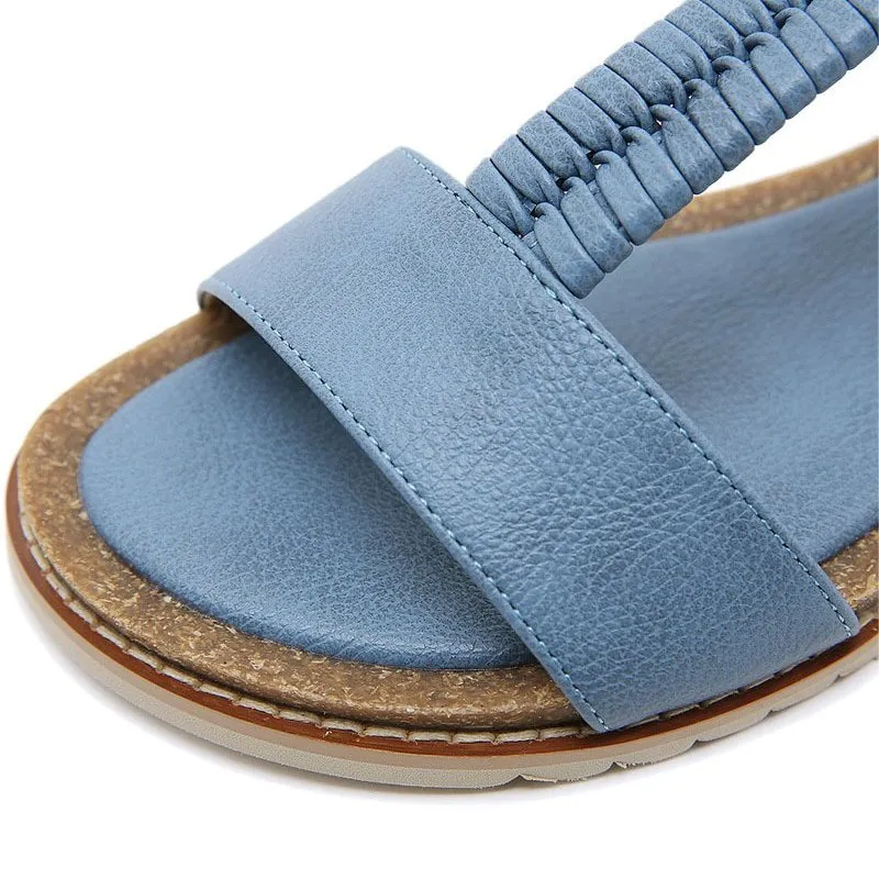 Cuzcare Women Retro Flat Sandals Supportive T-strap Buckle Summer Fashion 2023