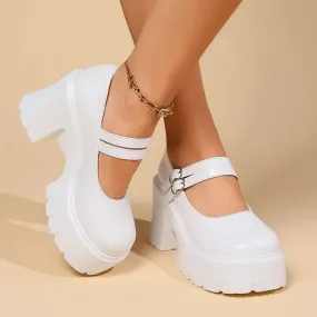 Double Buckle Chunky Platform Mary Janes
