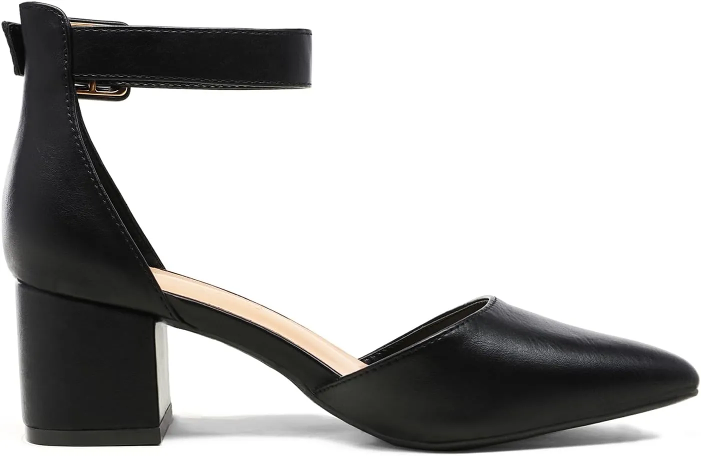 DREAM PAIRS ANNEE Heels Pumps Rhinestone Closed Toe Block Chunky Shoes