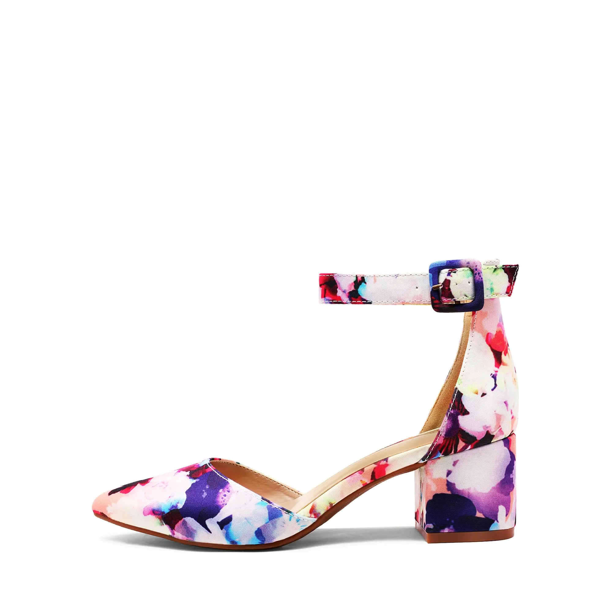 DREAM PAIRS ANNEE Heels Pumps Rhinestone Closed Toe Block Chunky Shoes