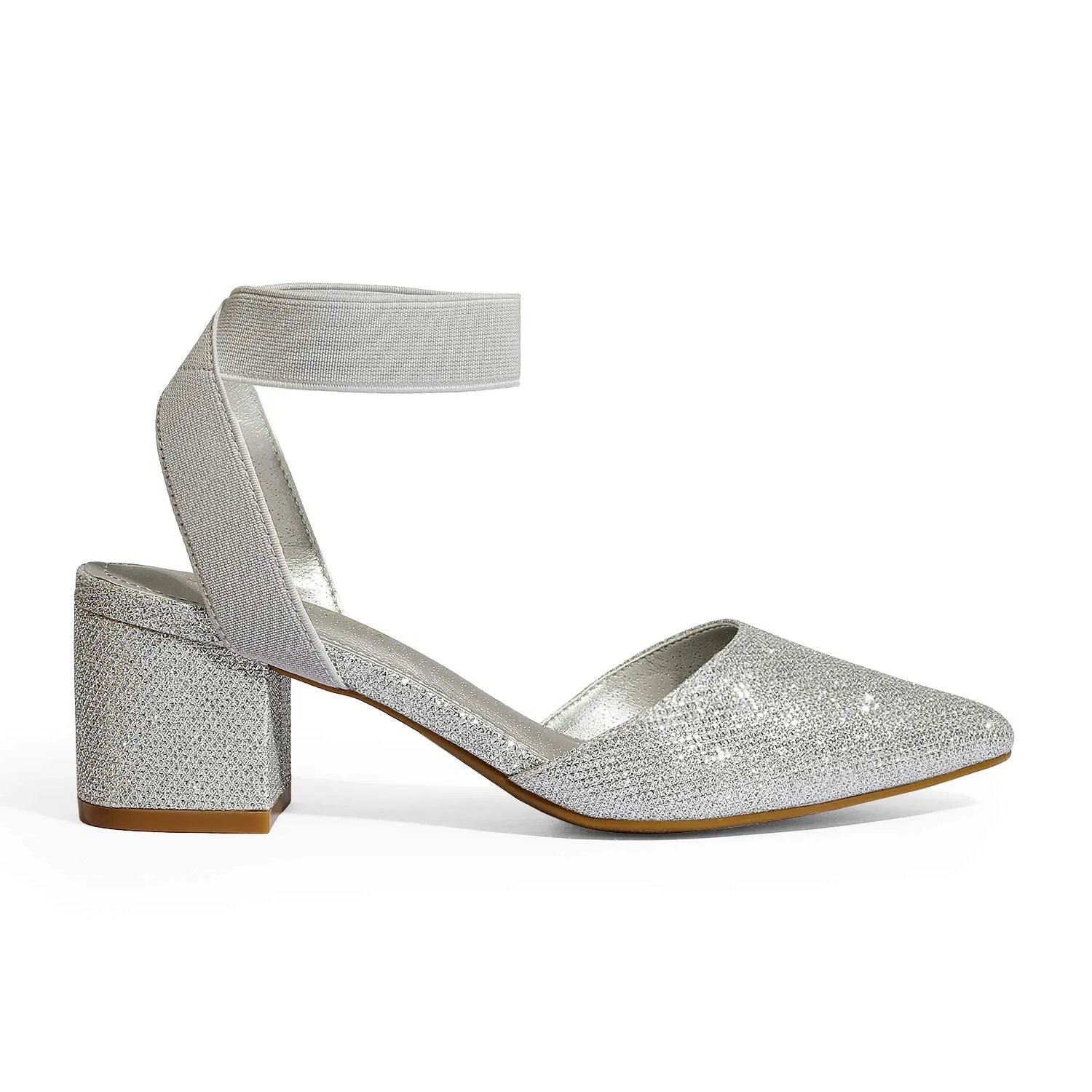 DREAM PAIRS ANNEE Heels Pumps Rhinestone Closed Toe Block Chunky Shoes