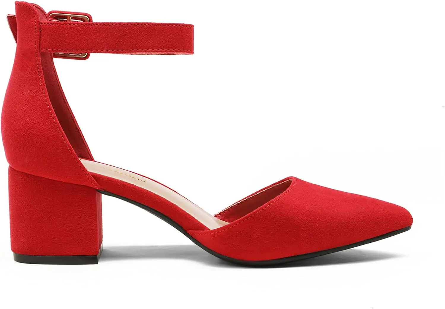DREAM PAIRS ANNEE Heels Pumps Rhinestone Closed Toe Block Chunky Shoes