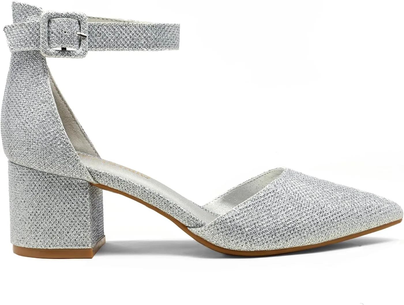 DREAM PAIRS ANNEE Heels Pumps Rhinestone Closed Toe Block Chunky Shoes