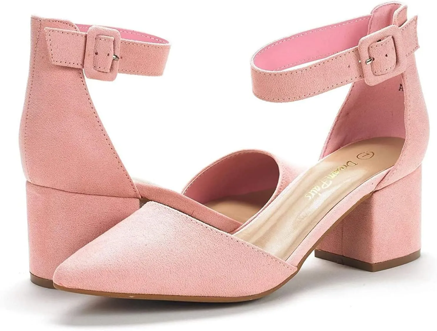 DREAM PAIRS ANNEE Heels Pumps Rhinestone Closed Toe Block Chunky Shoes