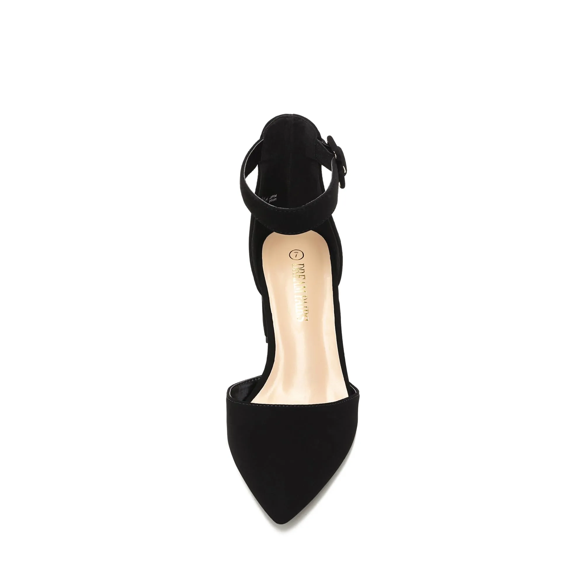 DREAM PAIRS ANNEE Heels Pumps Rhinestone Closed Toe Block Chunky Shoes