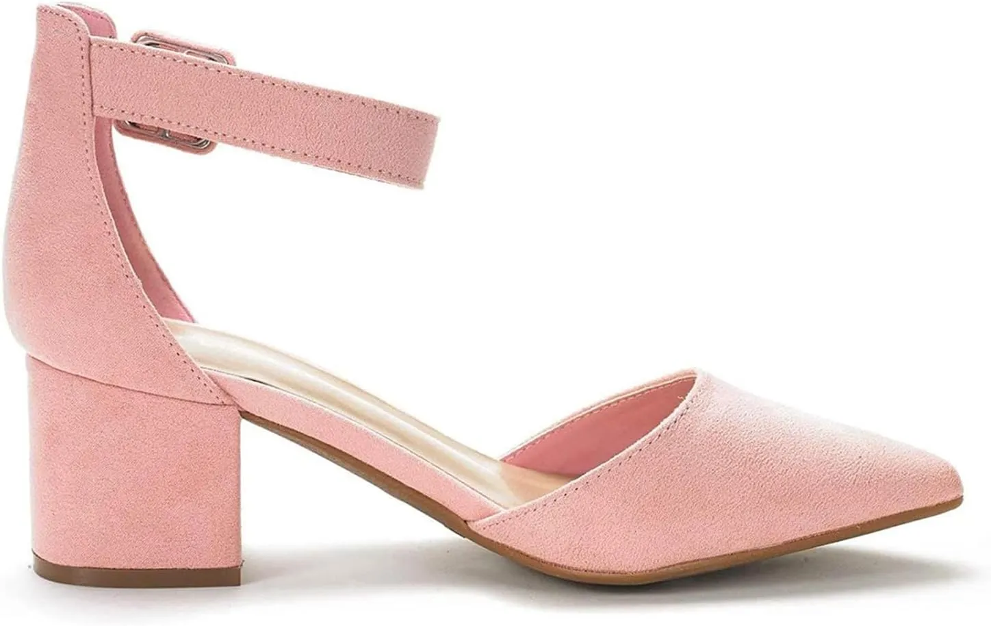 DREAM PAIRS ANNEE Heels Pumps Rhinestone Closed Toe Block Chunky Shoes