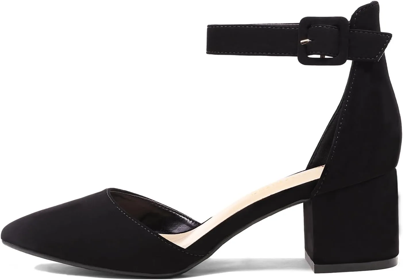 DREAM PAIRS ANNEE Heels Pumps Rhinestone Closed Toe Block Chunky Shoes