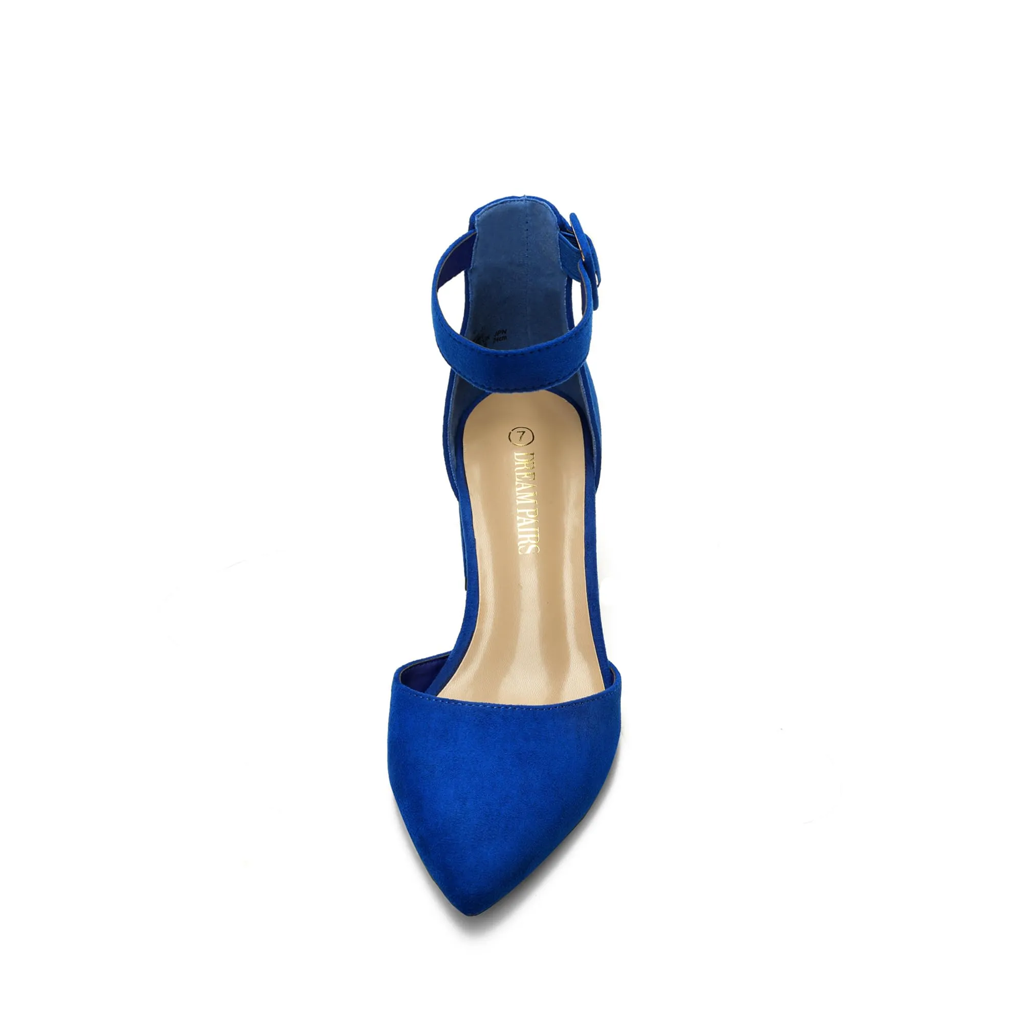 DREAM PAIRS ANNEE Heels Pumps Rhinestone Closed Toe Block Chunky Shoes