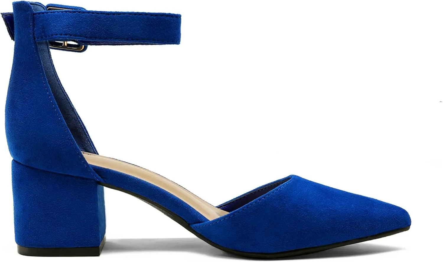 DREAM PAIRS ANNEE Heels Pumps Rhinestone Closed Toe Block Chunky Shoes