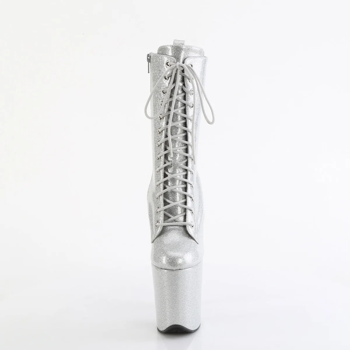 Flamingo 1040GP Silver Glitter Patent 8" Ankle Pole Dance Boots