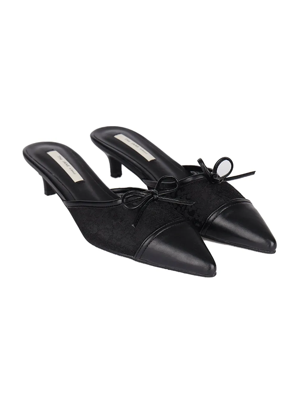 Floral Lace Ribbon Mules CA522