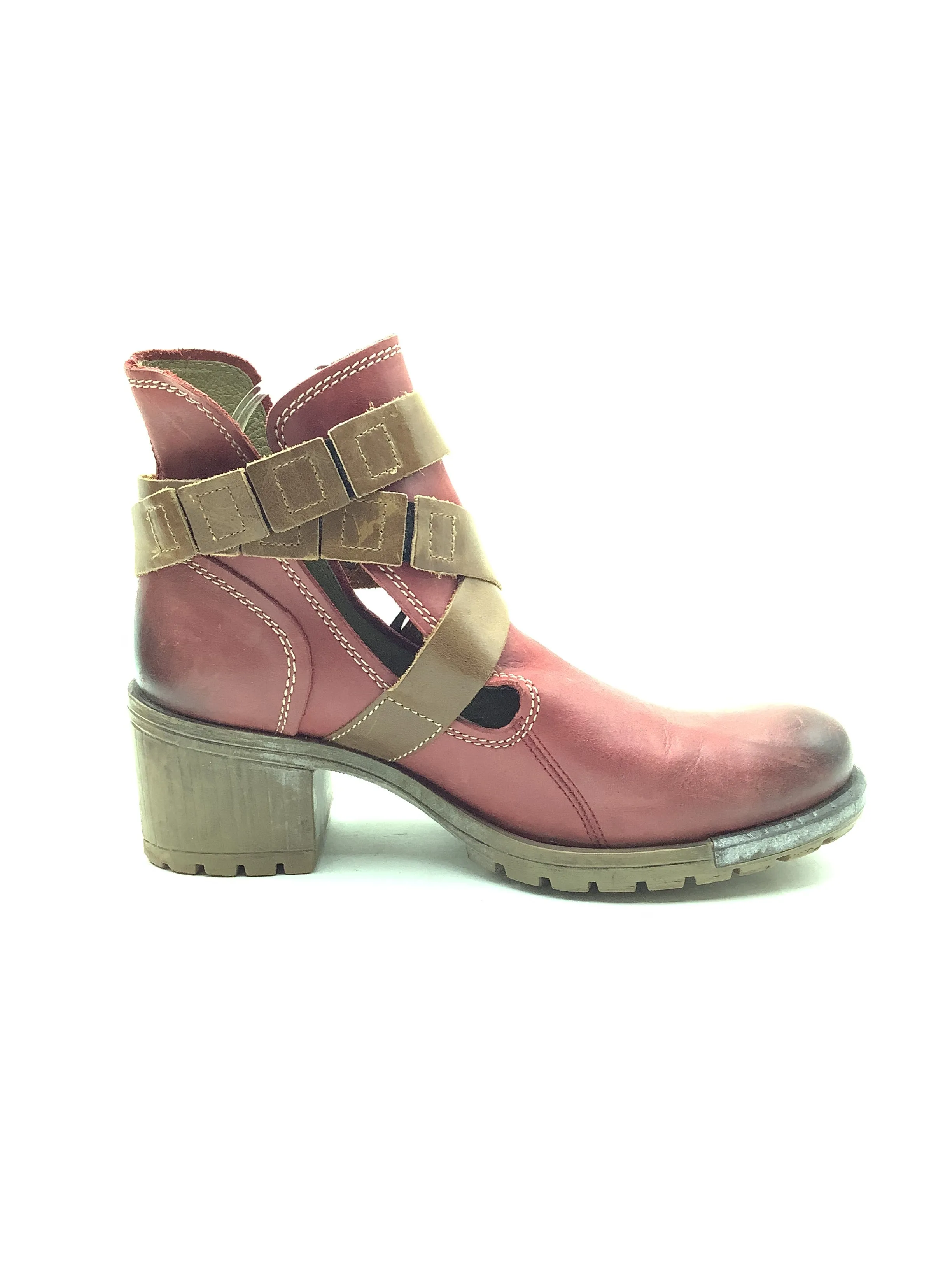 Fly London Women's Western Leather Boot Red  Size: 12