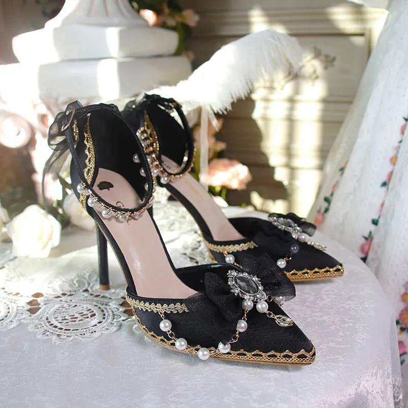 Lace Floral Heels Shoes AD21199