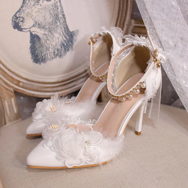 Lace Floral Heels Shoes AD21199