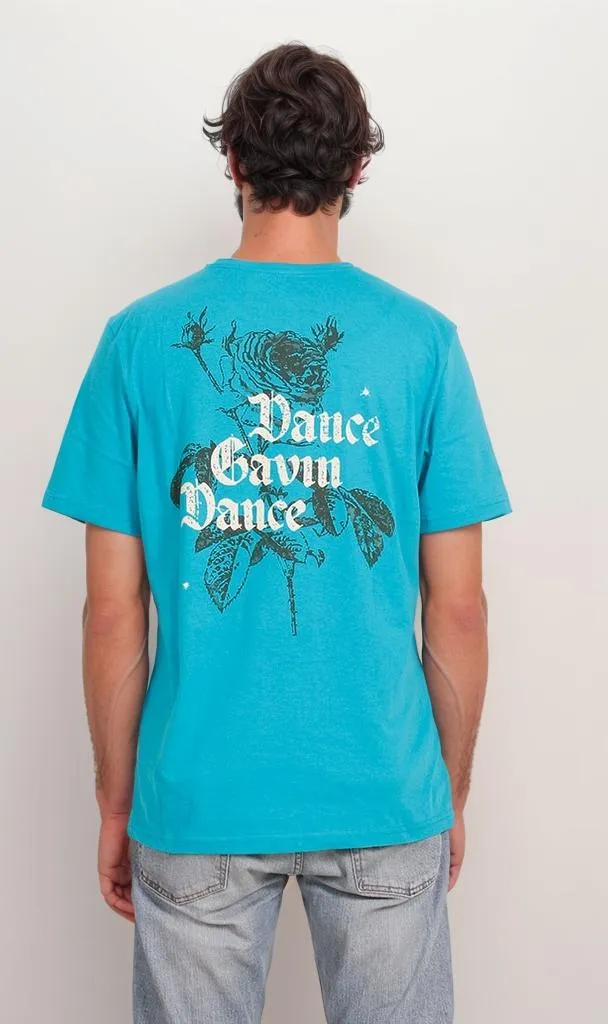 O203199 - Dance Gavin Dance Band Graphic T-Shirt  Teal Blue