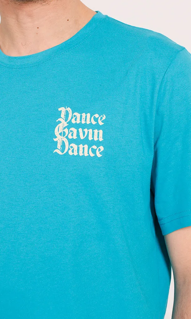 O203199 - Dance Gavin Dance Band Graphic T-Shirt  Teal Blue
