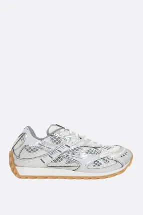 Orbit Mesh and Faux Leather Sneakers