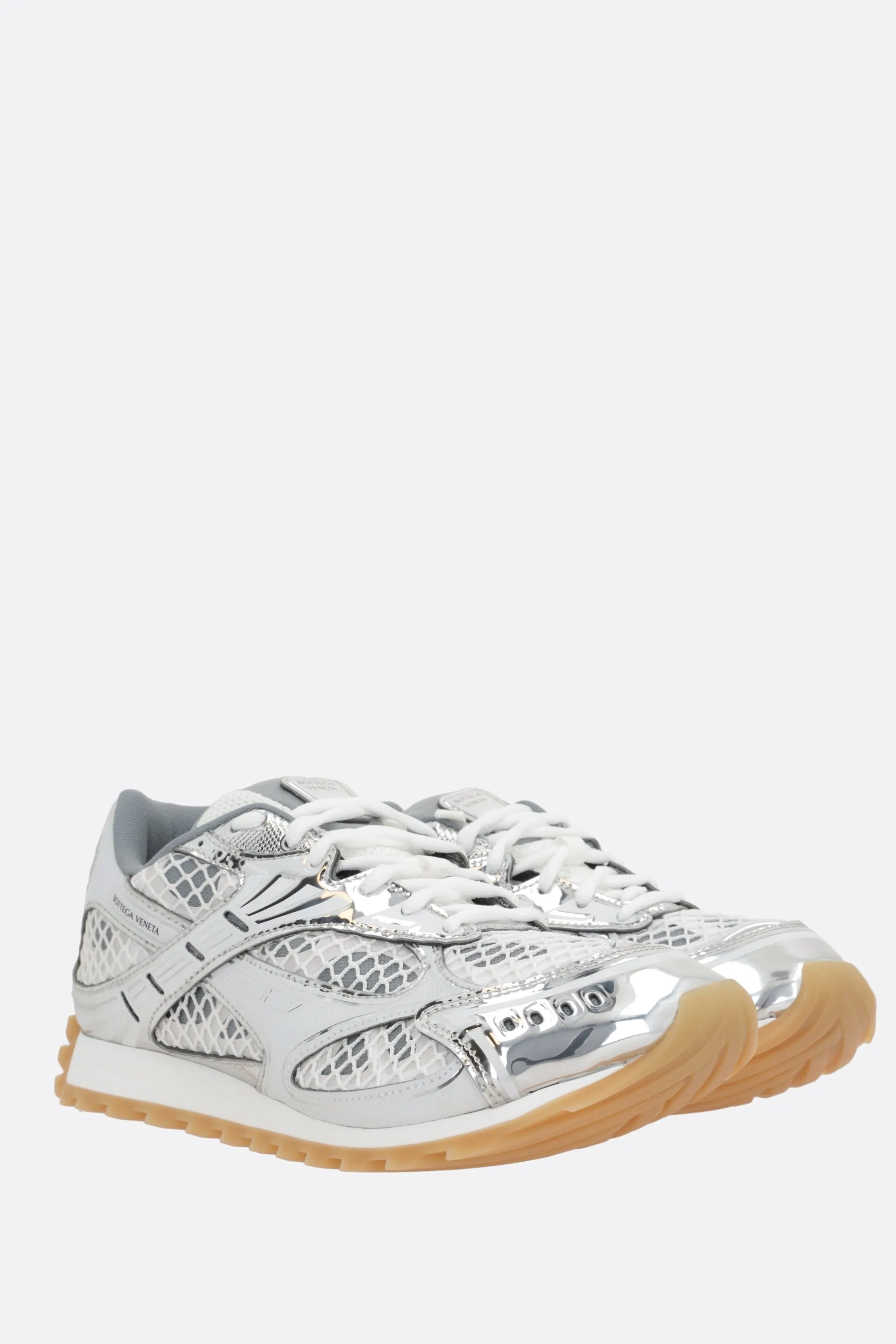 Orbit Mesh and Faux Leather Sneakers