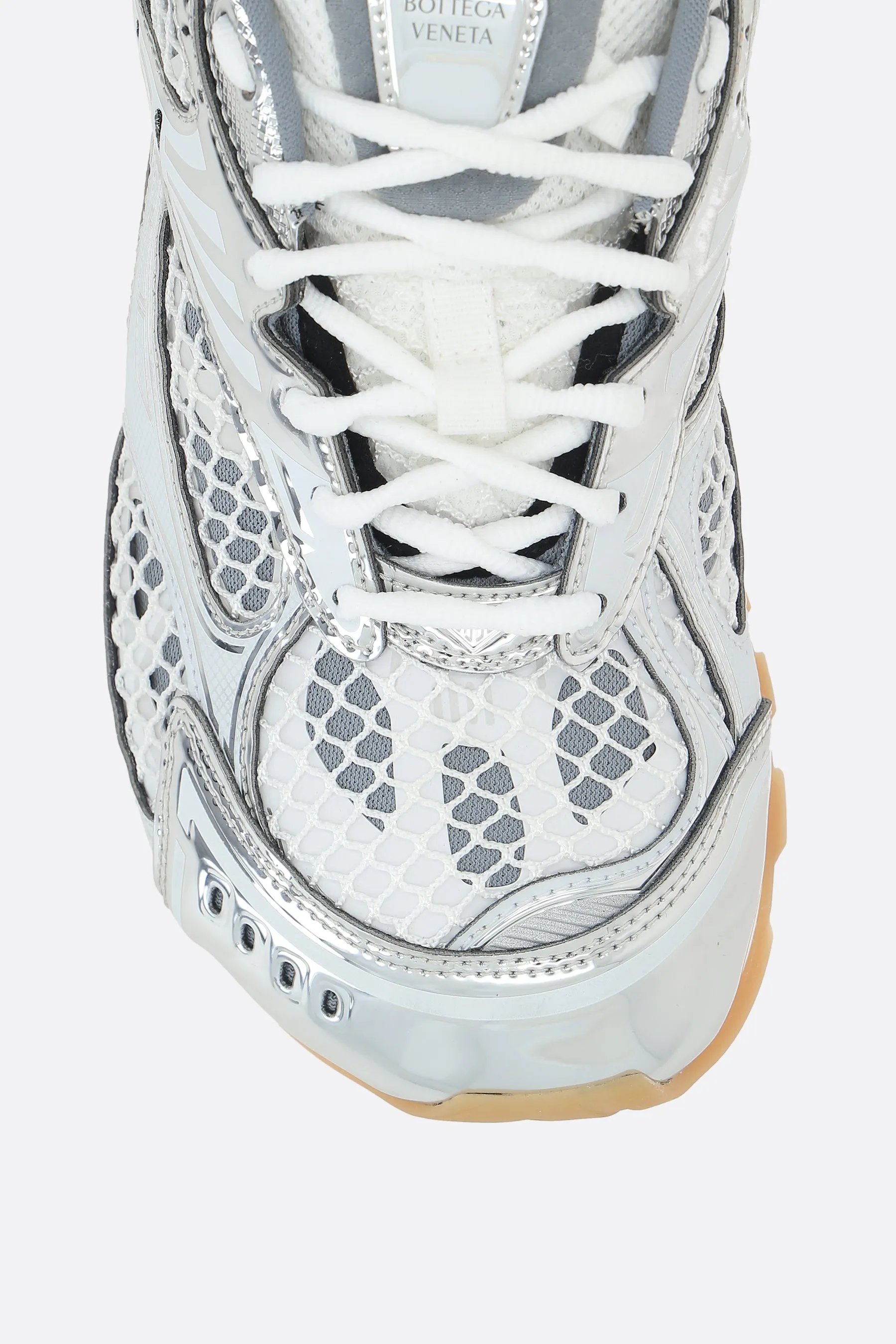 Orbit Mesh and Faux Leather Sneakers