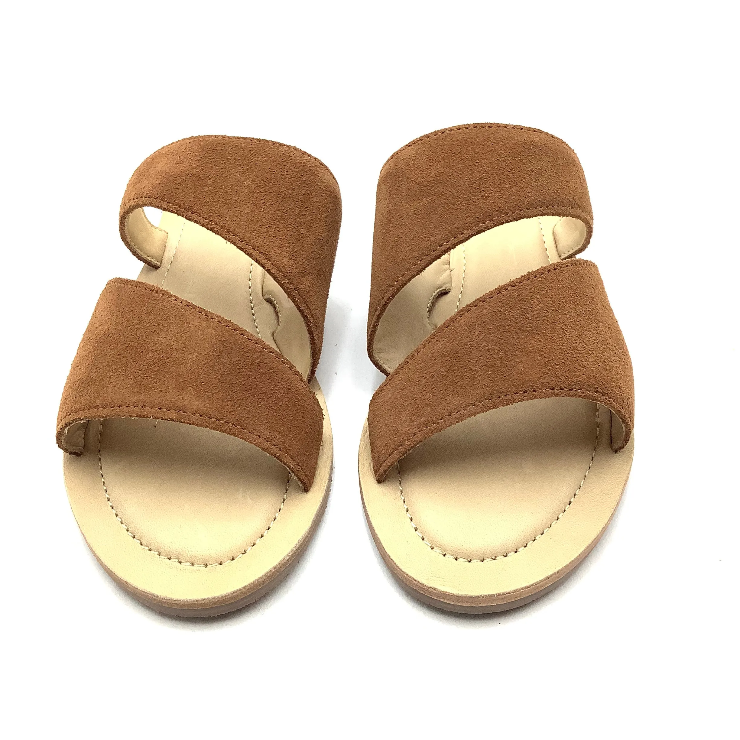 Patina Women's Suede Side Swirled Sandals Toffee Size: 8