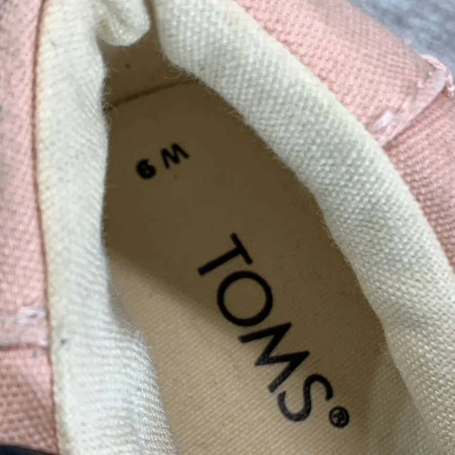 TOMS Women's Salmon Luca Canvas Wrapped Round-Toe Slip-On Sneakers SZ 9