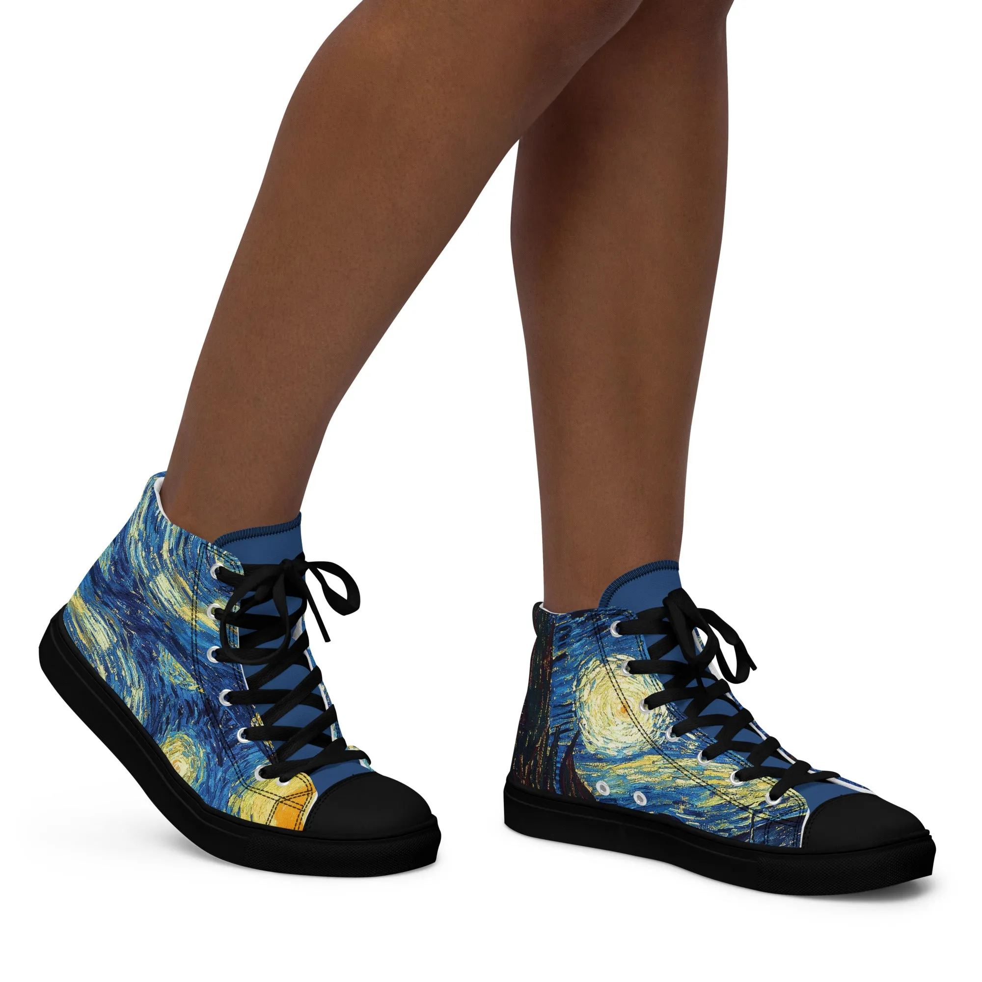 Women’s high top Van Gogh Inspired Starry Night canvas shoes